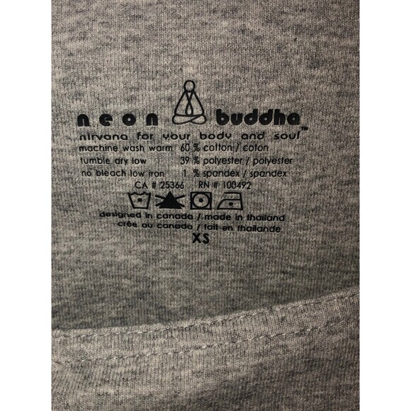 NEON BUDDHA HEATHER GRAY FULL OFF CENTER ZIP SWEATSHIRT Size extra small - Picture 8 of 9